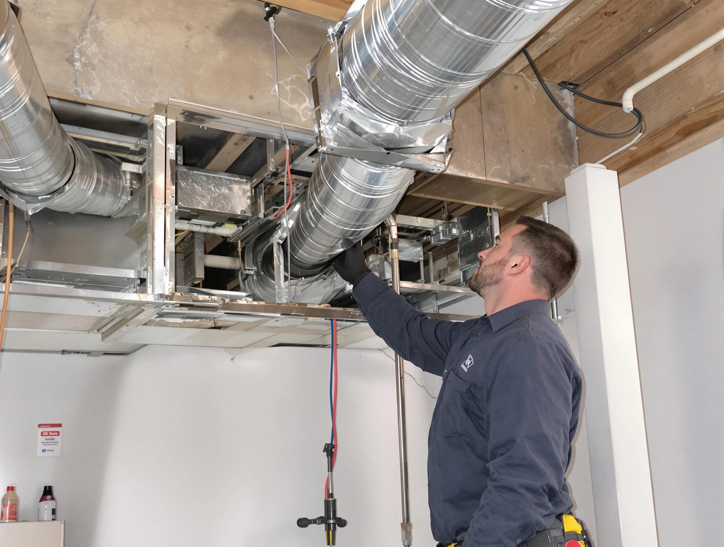 Scottsdale Air Duct Cleaning technician performing professional air duct repair using specialized tools in Scottsdale