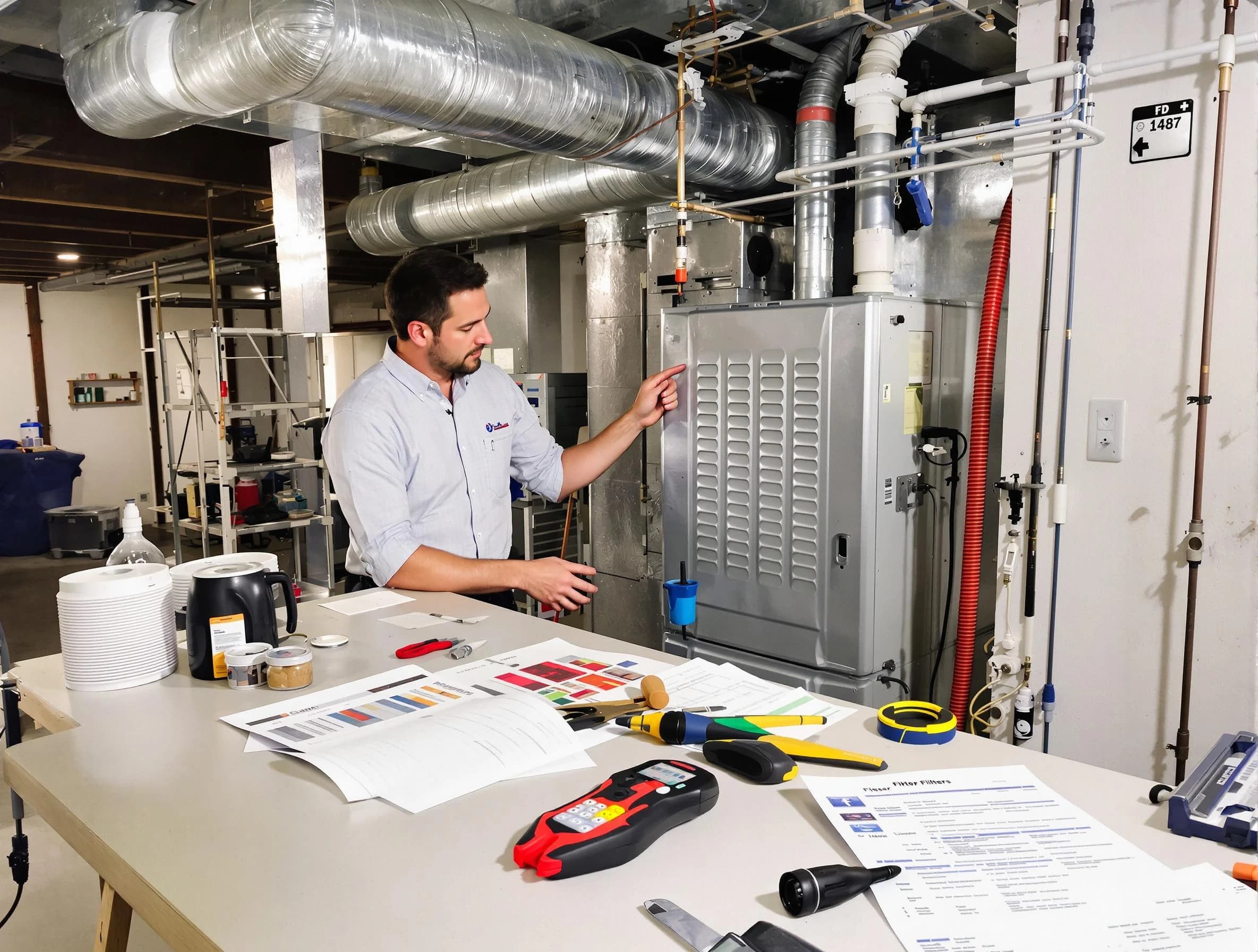 Scottsdale Air Duct Cleaning inspector conducting detailed filter system evaluation using professional diagnostic tools in Scottsdale