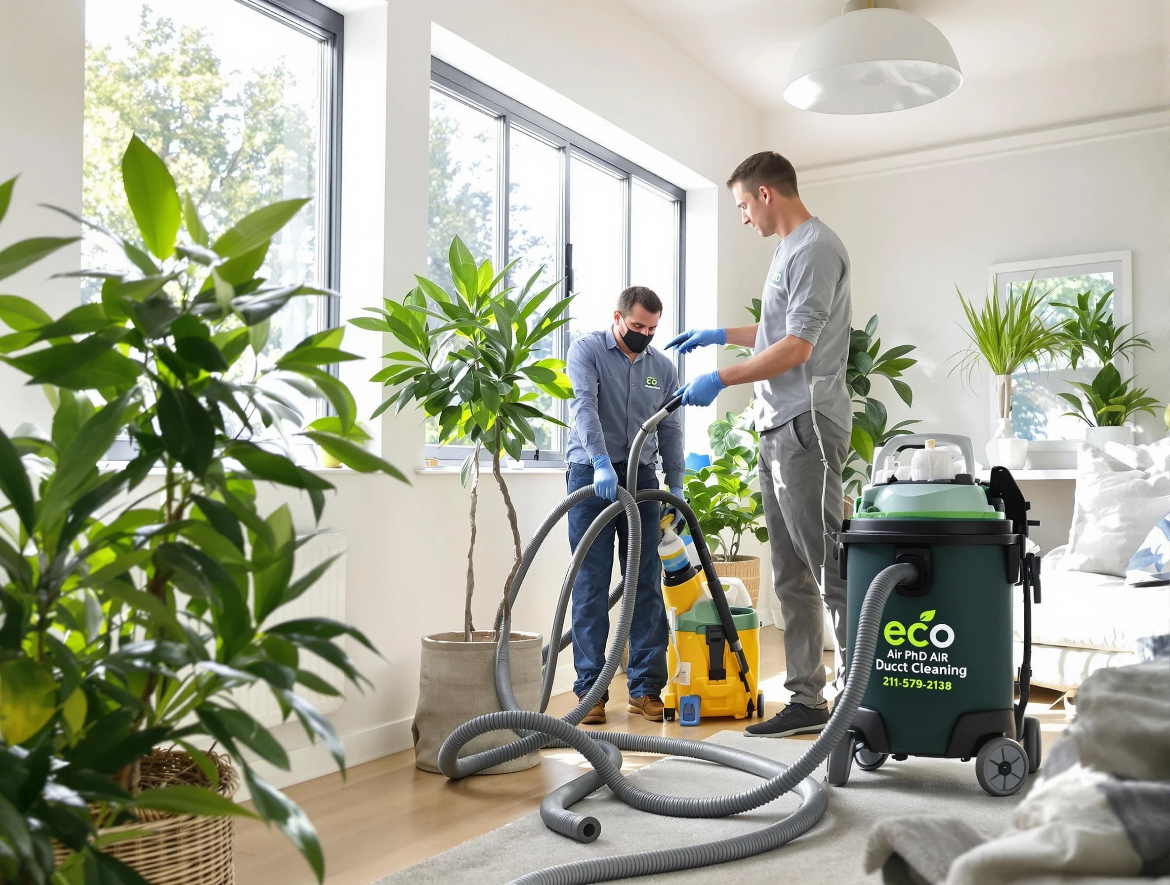 Scottsdale Air Duct Cleaning technician performing eco-friendly duct cleaning using sustainable methods in Scottsdale