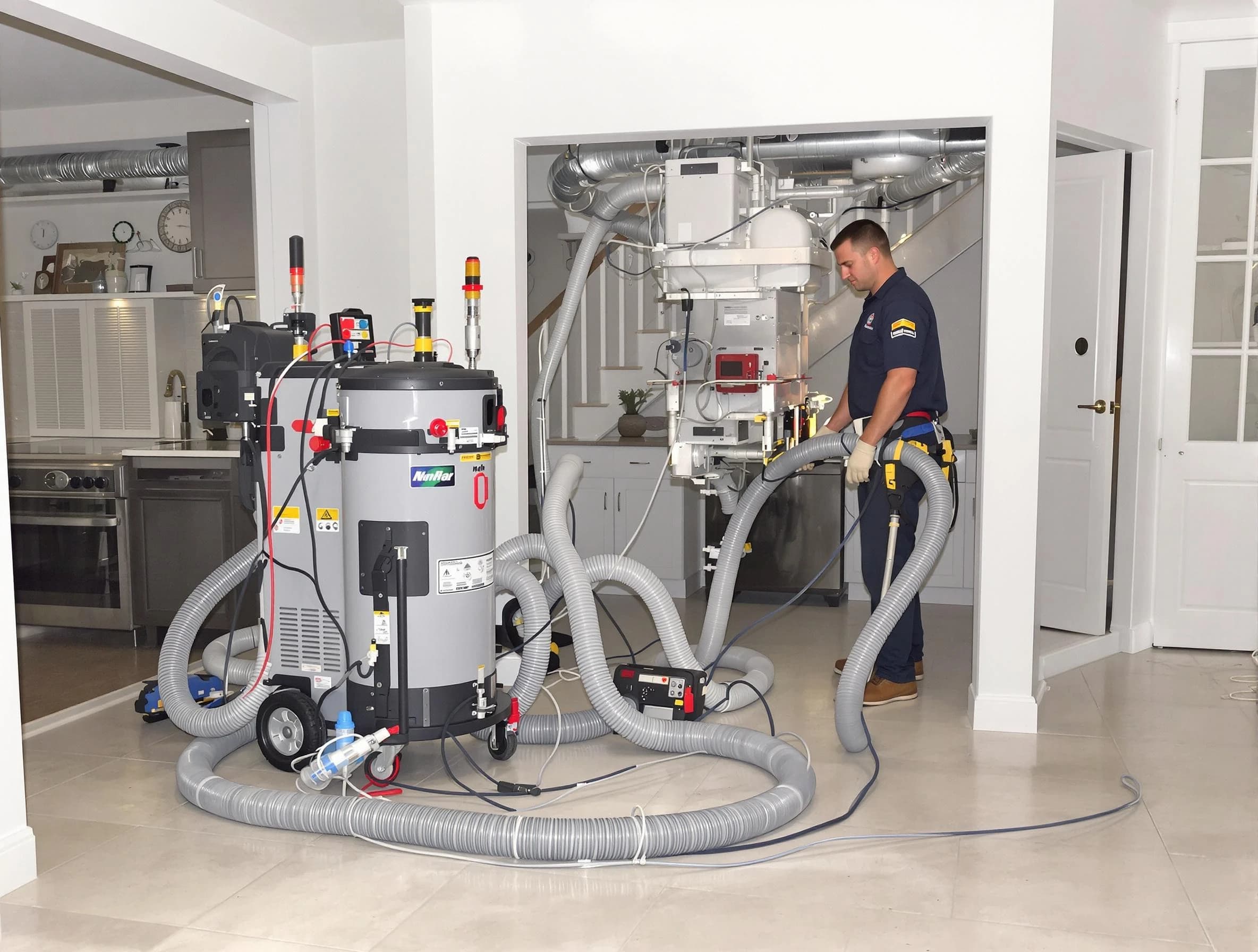 Scottsdale Air Duct Cleaning technician operating negative pressure cleaning equipment for thorough duct maintenance in Scottsdale