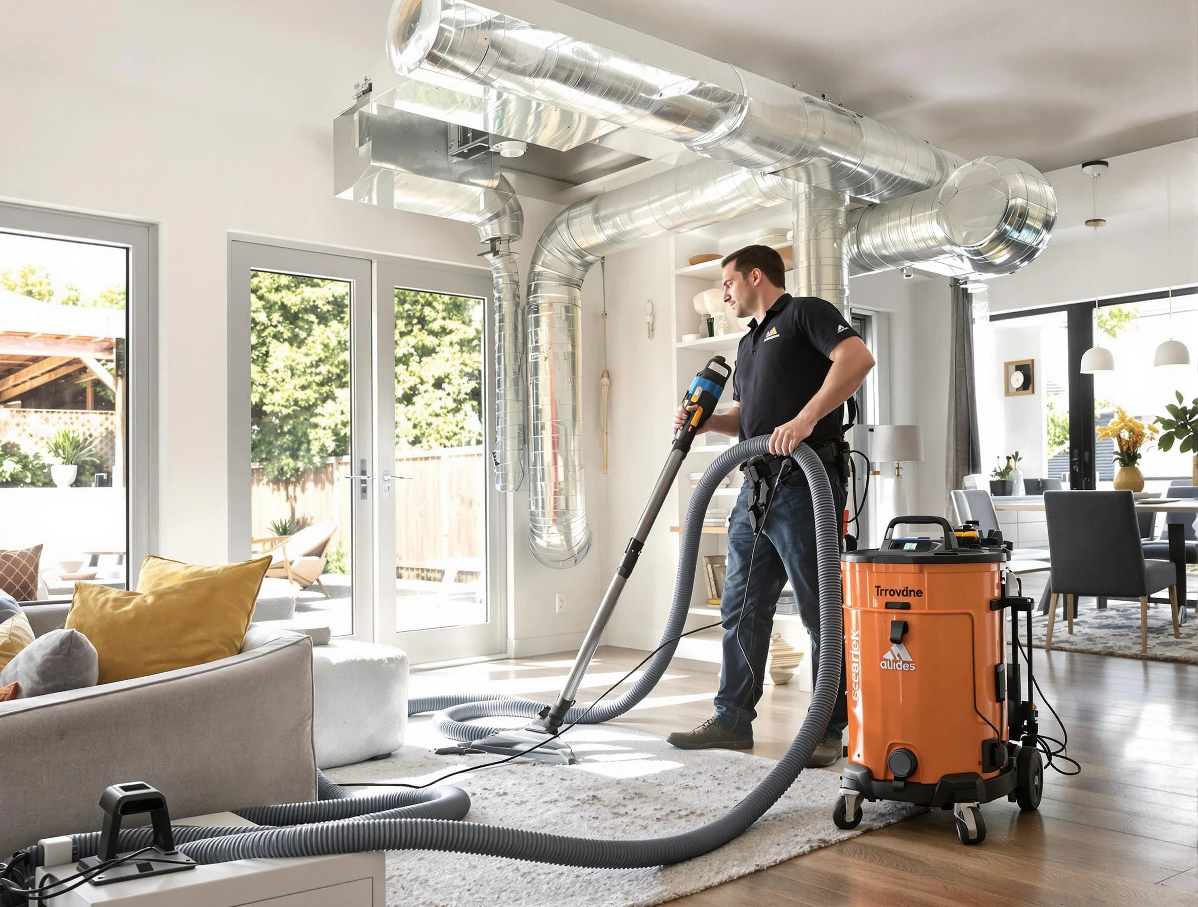 Scottsdale Air Duct Cleaning specialist performing thorough residential duct cleaning using advanced equipment in Scottsdale