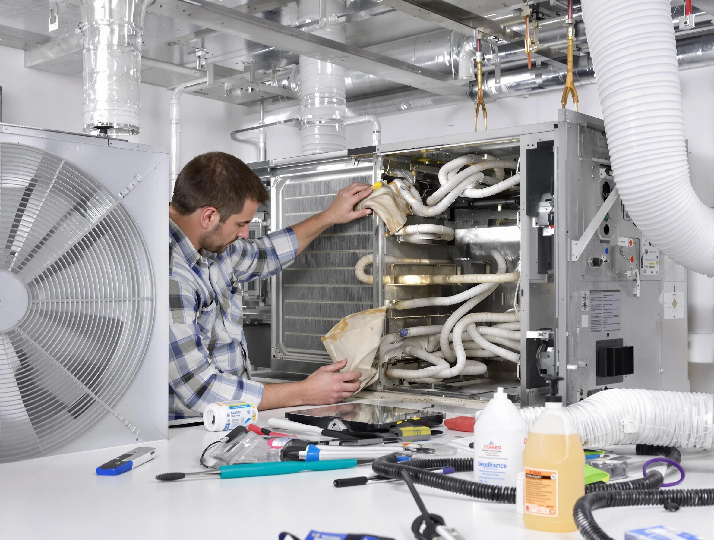 Scottsdale Air Duct Cleaning specialist performing precision AC coil cleaning in Scottsdale