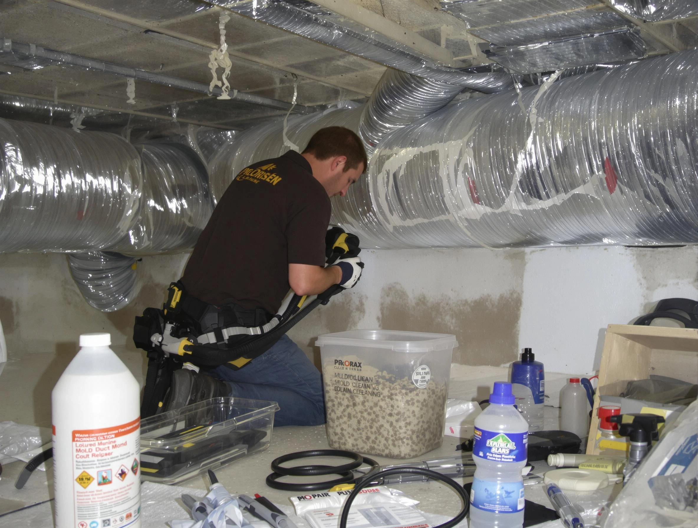 Scottsdale Air Duct Cleaning specialist performing professional mold removal from air ducts in Scottsdale