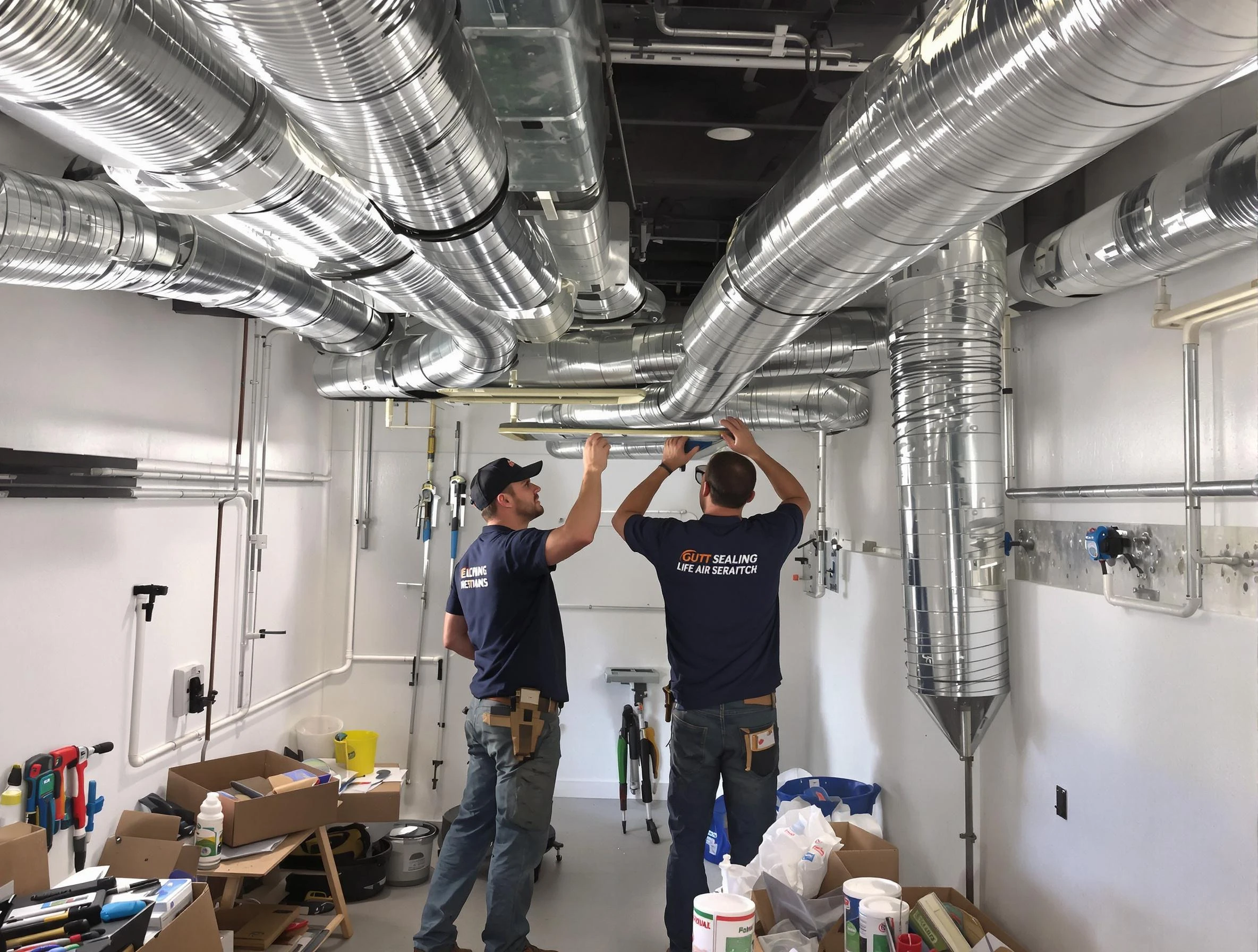 Scottsdale Air Duct Cleaning technician applying professional duct sealing solutions in Scottsdale