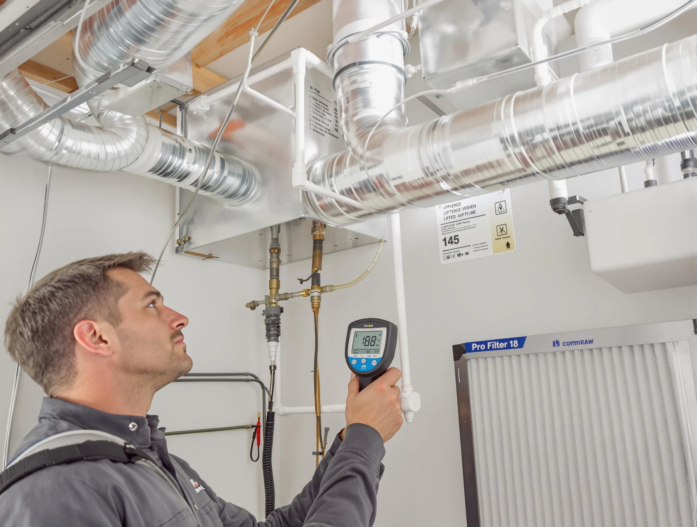 Scottsdale Air Duct Cleaning expert conducting detailed filter system inspection using diagnostic tools in Scottsdale