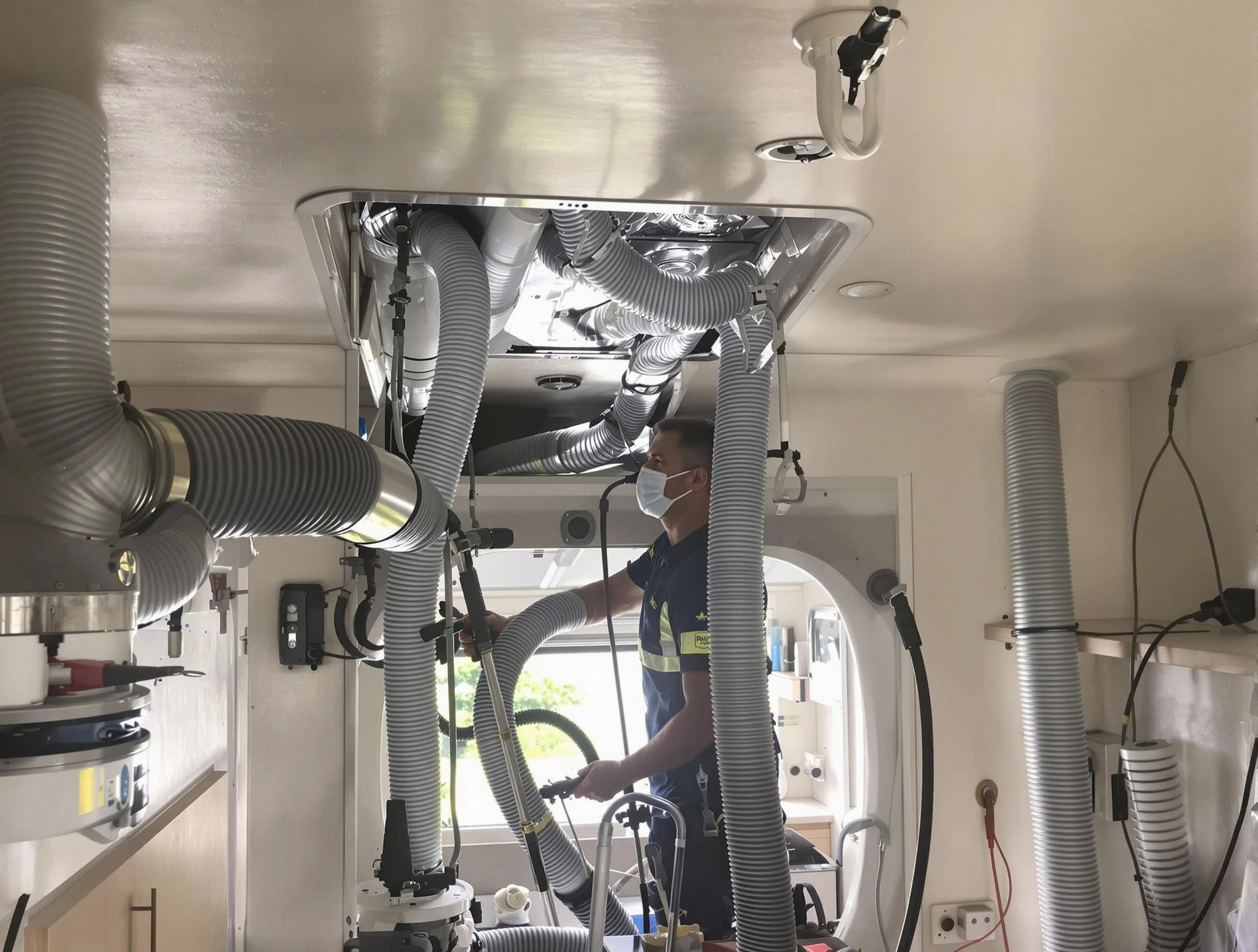 Scottsdale Air Duct Cleaning specialist performing precise mobile home duct cleaning in Scottsdale
